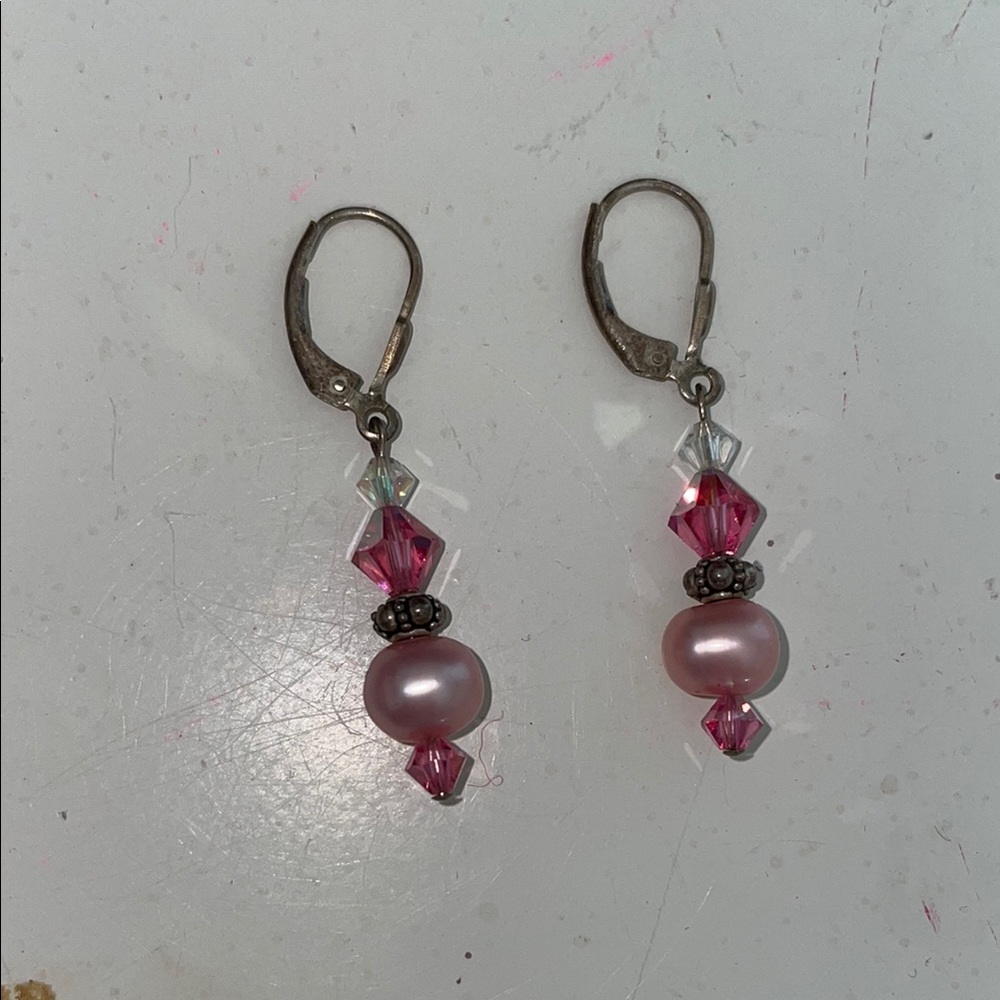 Elegant Pink Beaded Earrings